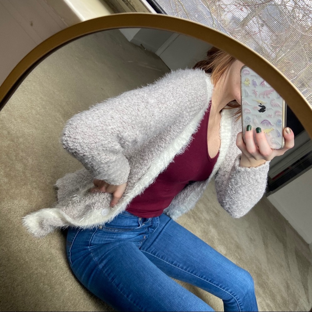 Philosophy fuzzy cardigan